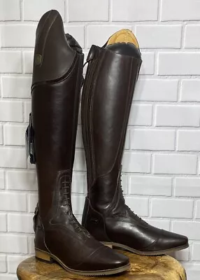 Mountain Horse Sovereign High Rider Tall Field Boots Size 8 Slim/Reg - DK BROWN • $335