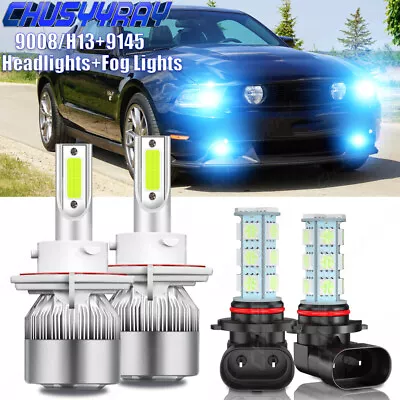 For Ford Mustang 2007-2012 8000K Combo LED Headlight Hi/Lo + Fog Light Bulbs Kit • $24.04