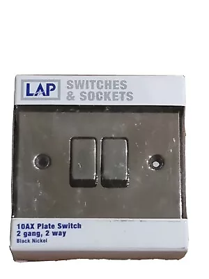 2 Gang 2 Way Black Nickel Double Switch LAP • £7.95