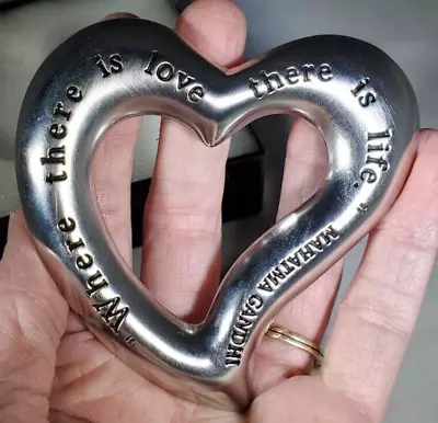 Mahatma Gandhi Heart Shaped Paperweight With Quote • $10.95