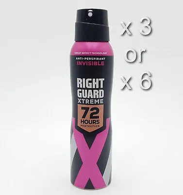 £8.99 • Buy Right Guard Xtreme Invisible Anti-perspirant Deodorant 150ml 3 Or 6 Pack