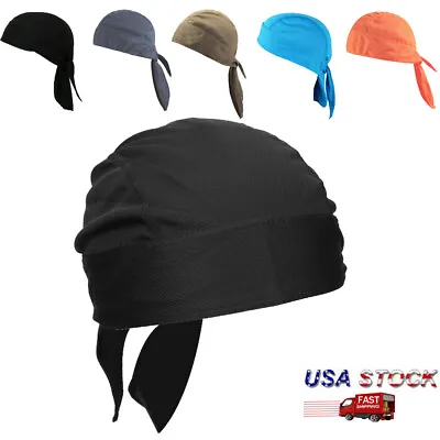 $5.99 • Buy Cooling SKULL CAP Du Rag Do Head Wrap Cover Sweat Wicking Motorcycle Sweatband