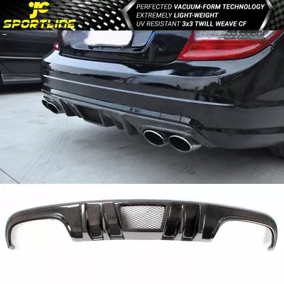 Fits 08-11 Benz C Class W204 C63 R Style Rear Bumper Diffuser CF • $255.59