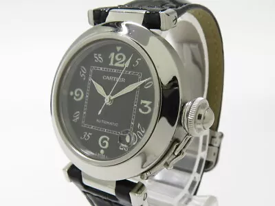 Cartier Pasha C Men's Wristwatch Leather Band Automatic Winding Black Dial • $1521.99