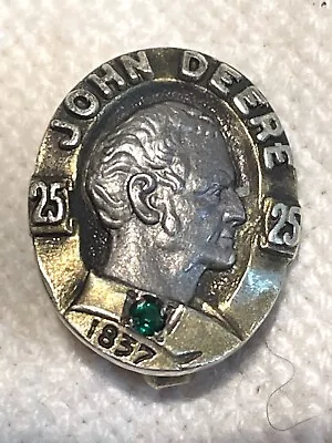 Vintage John Deere 10k Gold Lapel Pin W/ Emerald - For 25 Years Of Service! • $88