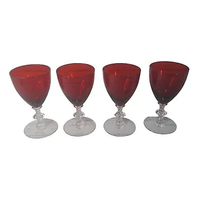 Radiant Ruby Red MORGANTOWN Goblets • $97.95