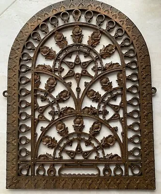 Rare Vintage Antique Ornate Grate With Flowers.  From A Fireplace Or Heat Vent? • $125