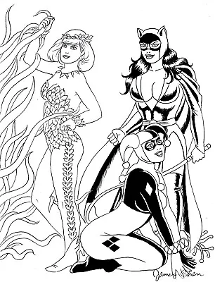 Harley Quinn & Poison Ivy & Catwoman In 1st Costumes Original Comic Art • $51.38