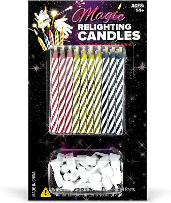 Magic Relighting Candles (30 Pk) - Trick Happy Birthday Party Decorations Prank • $14.49