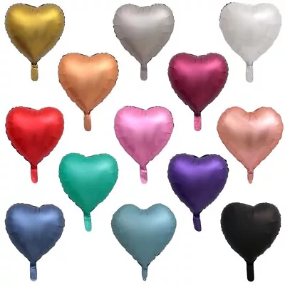 Heart Balloons Foil + Ribbon Love Gift Red Pink Gold Black All Colours 18 Inch  • $3.10