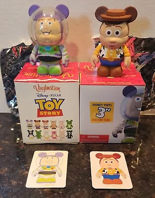 Disney VINYLMATION Toy Story Movie Lot Series 1 Woody & Buzz With Cards Box Foil • $34.99