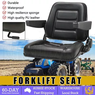 Universal Tractor Seat Forklift Excavator Suspension Backrest Truck Chair PU AU • $33.99
