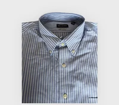 Van Heusen Mens Oxford Blue Striped Long Sleeve • $18