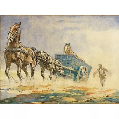 Noble Sick Horse Ambulance WWI War Painting Huge Wall Art Poster Print • £18.49