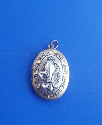 Vintage Gold Tone Fleur De Lis Locket Pendant Charm  • $24