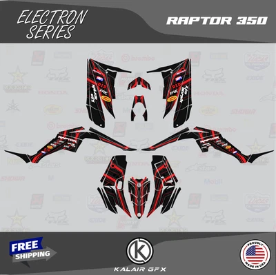 $144.99 • Buy Graphics Kit For YAMAHA RAPTOR 350 GRAPHICS (16 MIL) Electron-Red