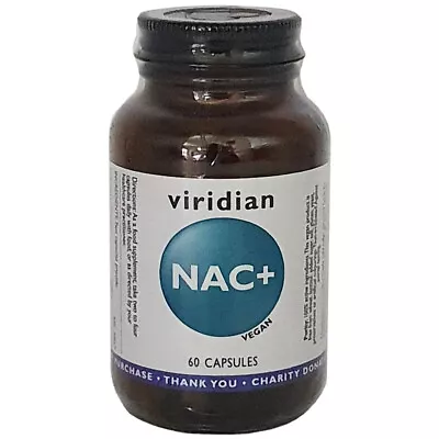 Viridian NAC+ N-Acetyl L-Cysteine 60 Capsules Vegan Gluten Free Wheat Free • £18.49