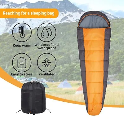 4 Season Mummy Single Sleeping Bag Waterproof Outdoor Camping Hiking Blanket • £22.99
