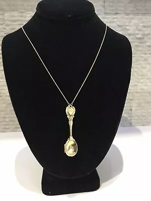 Vintage  Jewelry Co Gold Tone￼ Antique Spoon Locket Necklace • $50