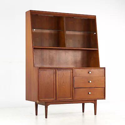 Kipp Stewart For Drexel Declaration Mid Century Walnut Buffet And Hutch • $3995