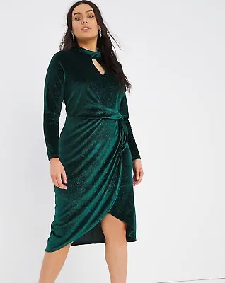 £45 • Buy Green Glitter Sparkle Tulip Party Dress 24 Joanna Hope Worn Once Christmas Party
