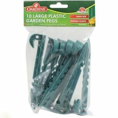 10x PLASTIC GARDEN GREEN PEGS LARGE MULTI PURPOSE USE WEED GUARD UK SALE • £3.45