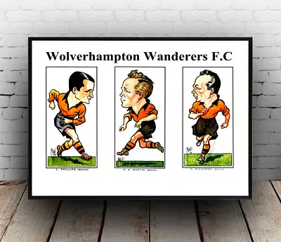 Wolves FC Cigarette Card Illustrations: Repro Cigarette Card poster Wall Art. • £11.69