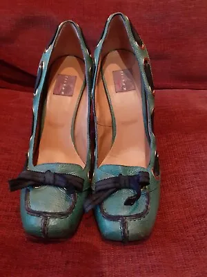 £33.50 • Buy Jigsaw Green Leather High Heeled Ladies Shoes Size 41 Uk 7.5 Unworn