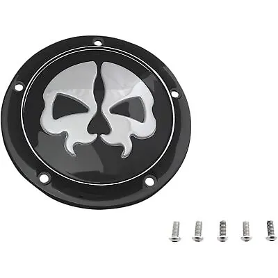 Drag Specialties Split Skull Derby Cover - Black - 5-Hole 1107-0547 • $62.54