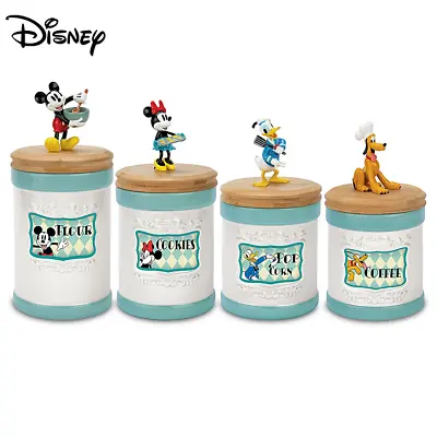 Disney Mickey Mouse & Friends Kitchen Canisters With Labels By Bradford Exchange • $73.58