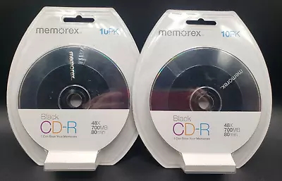 CD-R BLACK Memorex 700 MB 80 Min (10) Pack X 2 Recordable • $21.99