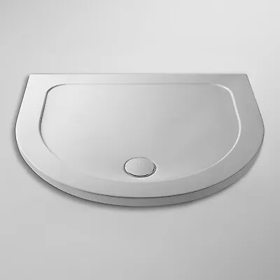 Nuie Pearlstone Bespoke D-Shaped Shower Tray 1050mm X 950mm - White • £134.95