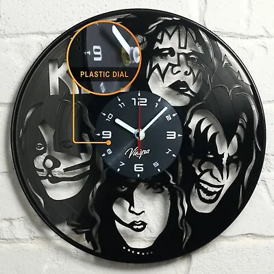 KISS Band Vinyl Record Clock Rock Music Gift Collectibles Wall Art Décor Black • $25.19