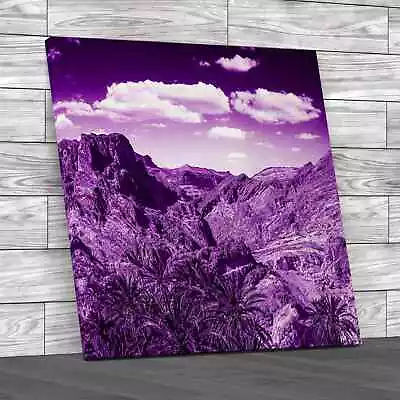 Mountain Oasis Chebika Tunisia Square Purple Canvas Print Large Picture Wall Art • £14.95