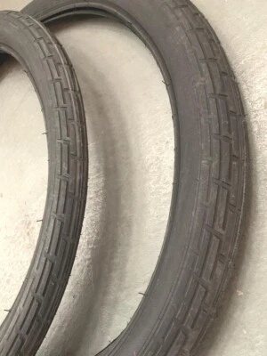 thumbnail interactive-video image 1 of Pair Of Duro 26 X 2.125 Bicycle Tires - Red Line Diamond Tread Cruiser Tires 1 of 3