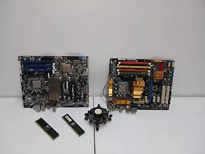 (LOT OF 2) RETRO-GAMING- Motherboards With CPU+MEMORY COMBO Turbo Main ATX #3 • $69.99