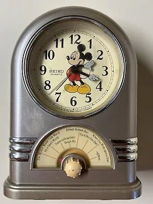 Disney Seiko Quartz Mickey Mouse Musical Alarm Clock Sing Along Jukebox Vintage • $20