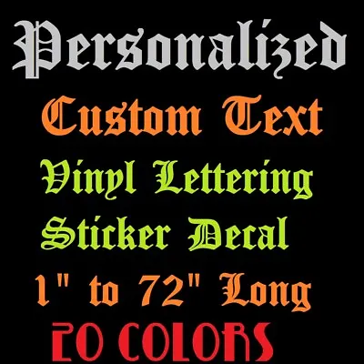 Custom Text Vinyl Lettering Sticker Decal Personalized Window Wall Business Car1 • $1.89