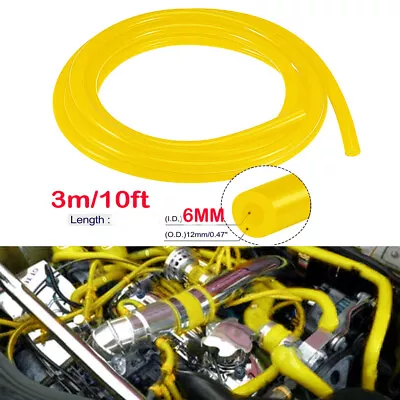 Silicone Vacuum Air Hose 6mm/1/4  Yellow Line Pipe Tube 0.25 ×10 Feet Fit MMC • $14.24