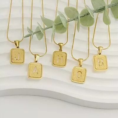 All-match Initial Necklace Cube Pendant Jewelry Accessories  Women Girls • $13.46