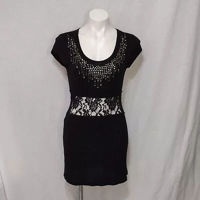 Vocal Black Scoop Neck Gothic Lace Dress Small • $25