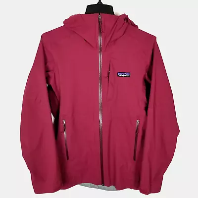 Patagonia Women Stretch Rainshadow Jacket Size XS Hooded Red Waterproof Light • $55.24