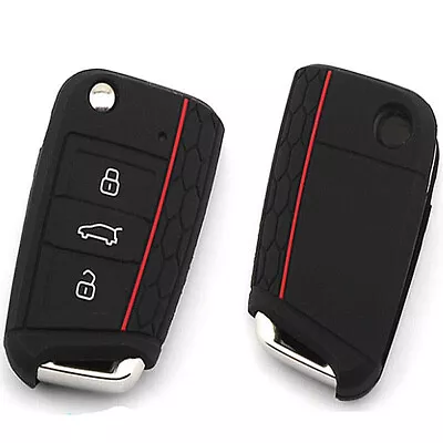 $2.22 • Buy Black Silicone Car Key Case Remote Bag Holder Cover,For Volkswagen VW Golf 7 Mk7