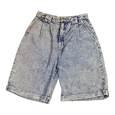 Acid Wash Denim Shorts Helium Blue Short High Waisted Size 10 • £19.99