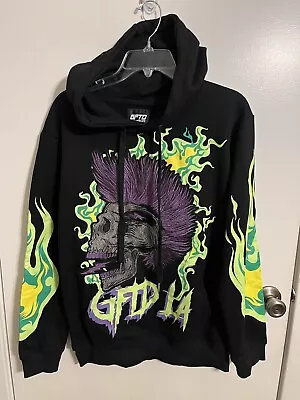 GFTD Los Angeles Men’s Size M Hoodie Pullover Streetwear Skull Mohawk On Fire • $16