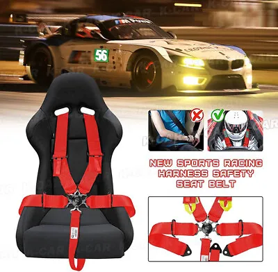 Universal Red 5 Point Camlock Quick Release Racing Seat Belt Harness • $61.99