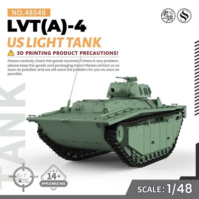 SSMODEL 1/72/48 /100/144  Military Model Kit US LVT (A)-4 LIGHT TANK Printedkit • $19.99