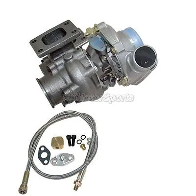 T3 T4 TURBO Charger W/ WASTEGATE 8Psi 350+ HP For BMW E30 E36 +Oil Feed Line Kit • $319