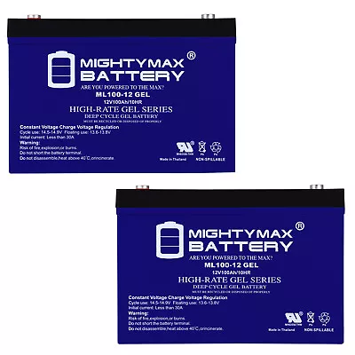 Mighty Max 12V 100AH GEL Battery Replaces NaceCare TTB3450 Autoscrubber - 2 Pack • $399.99