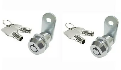 Lot Of 2 Tubular Cam Lock 5/8   90 Degree & 2 Key Pull Drawer Cabinet Toolbox  • $13.95